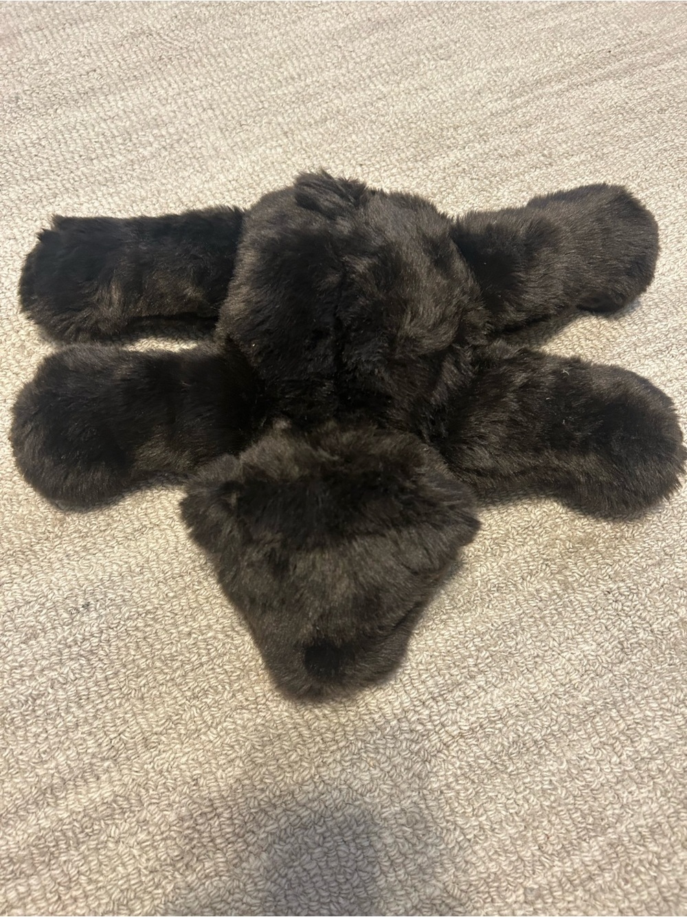 Pottery Barn Black Faux Fur Collar
